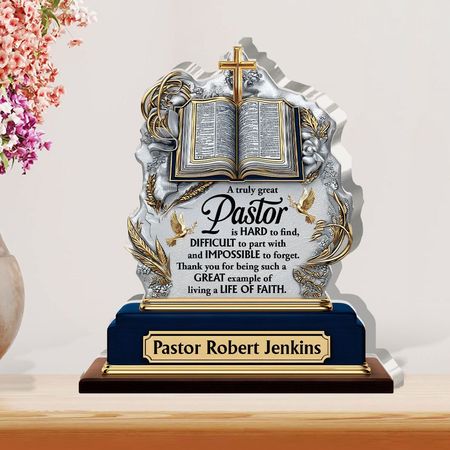 A Truly Great Pastor - Personalized Custom Shaped Squared Acrylic Plaque